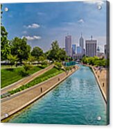 Indianapolis Skyline From The Canal Acrylic Print