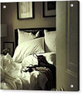 Bedroom Scene With Under Garments On Bed #4 Acrylic Print