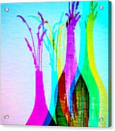 4 Vases In Colored Light Silhouettes Acrylic Print