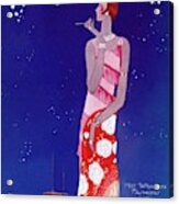 A Vintage Vogue Magazine Cover Of A Woman Acrylic Print