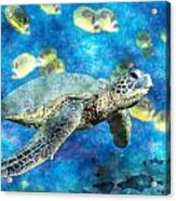 Green Turtle Acrylic Print