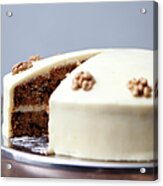 A Carrot Cake With A Slice Missing For Acrylic Print