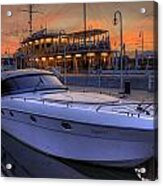 A Cool Motorboat Yacht In Sopot Marina Acrylic Print