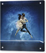A Couple Dancing Under Water Acrylic Print