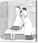 A Man Looks Inside A Patient's Ear Acrylic Print