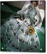 A Model Wearing A Wedding Dress Acrylic Print