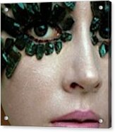 A Model Wearing Eye Ornaments Acrylic Print