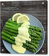 A Plate Of Asparagus Topped With Acrylic Print