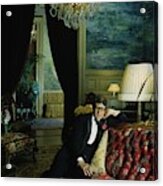 A Portrait Of Yves Saint Laurent At His Home Acrylic Print