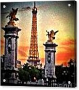 A Sunset View From The Seine Acrylic Print