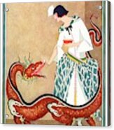A Vogue Cover Of A Woman With A Chinese Dragon Acrylic Print