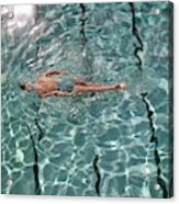 A Woman Swimming In A Pool Acrylic Print