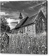 Abandoned Graveyard In Black And White Acrylic Print