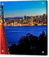 Above The Bay Bridge And San Francisco Skyline Acrylic Print
