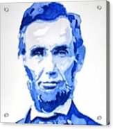 Abraham Lincoln A Study In Blue Acrylic Print