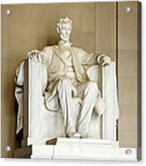 Abraham Lincolns Statue In A Memorial Acrylic Print