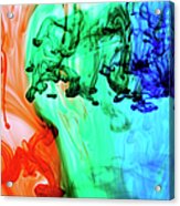 Abstract Colored Dye In Water Acrylic Print
