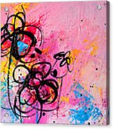 Abstract Flowers In Hot Pink 1 Acrylic Print