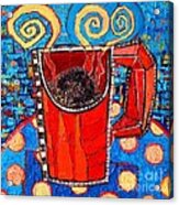 Abstract Hot Coffee In Red Mug Acrylic Print
