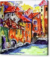 Abstract Old Houses In Annecy France Acrylic Print