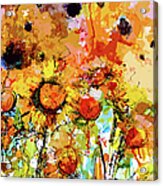 Abstract Sunflowers Contemporary Expressive Art Acrylic Print