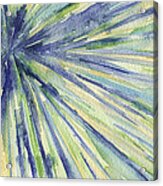 Abstract Watercolor Painting - Blue Yellow Green Starburst Pat Acrylic Print