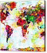 Abstract World Map Acrylic Print