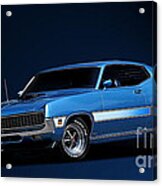 Action Photo Original Prints Vintage Muscle Cars 1970 Ford Torino Acrylic Print