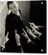 Actor Peter Lorre Posing Against A Wall Acrylic Print