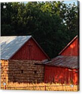 Afternoon Sun On The Old Red Barn Acrylic Print