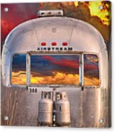 Airstream Travel Trailer Camping Sunset Window View Acrylic Print