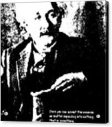 Albert Einstein Quote - Stripes With Plaid - 1931 Litho Acrylic Print
