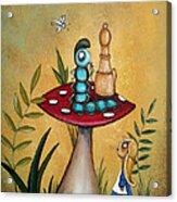 Alice In Wonderland Art Alice And The Caterpillar Acrylic Print