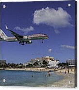 American Airlines At St. Maarten Acrylic Print