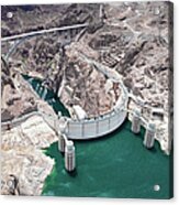 An Aerial View Of The Hoover Dam Acrylic Print