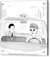 An Alien Is Driving A Taxi And The Passenger Acrylic Print