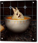 Animal - Bunny - There's A Hare In My Soup Acrylic Print