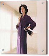Anne St. Marie Wearing Purple Coat Acrylic Print