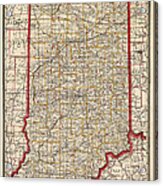 Antique Map Of Indiana By George Franklin Cram - 1888 Acrylic Print