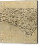 Antique Map Of North Carolina - 1893 Acrylic Print