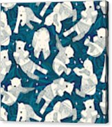 Arctic Polar Bears Blue Acrylic Print