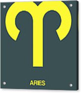 Aries Zodiac Sign Yellow Acrylic Print