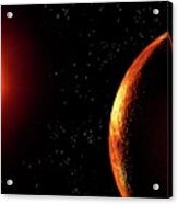 Artwork Of Red Dwarf And Orbiting Planet Acrylic Print