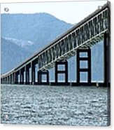 Astoria-megler Bridge Cormorants Acrylic Print