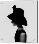 Audrey Hepburn Wearing A Givenchy Hat Acrylic Print