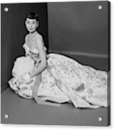 Audrey Hepburn Wearing An Adrian Dress Acrylic Print