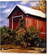 Autumn Barn - Original Painting - Ohio Acrylic Print