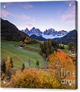 Autumn In The Dolomites Mountains - Italy Acrylic Print