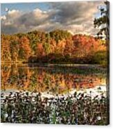 Autumn Reflection On Foster Pond Acrylic Print