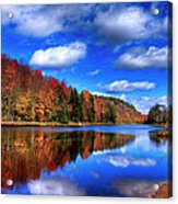 Autumn Reflections On Bald Mountain Pond Acrylic Print